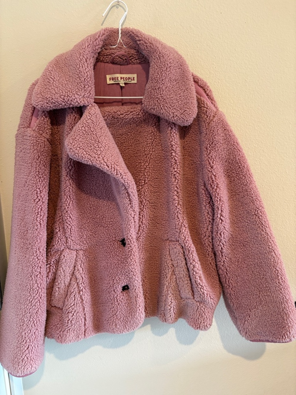 Free People Dusty Pink Teddy Jacket